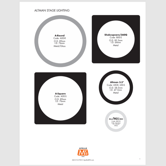 Apollo Gobo Sizes Guide - Apollo Gobos