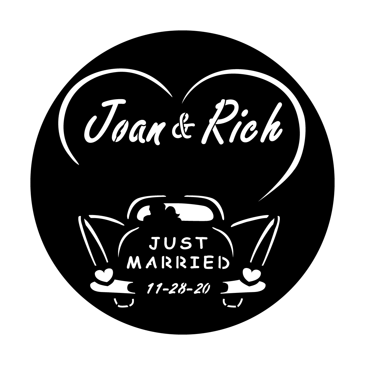 Retro Car and Outlined Heart - Freestyle Script
