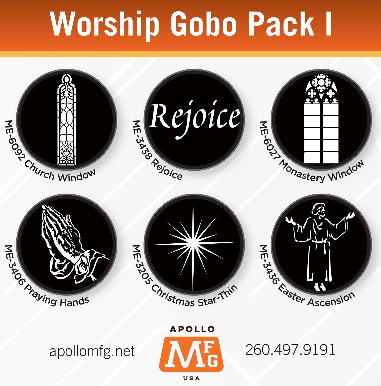 Gobo 6 Pack - Worship 1