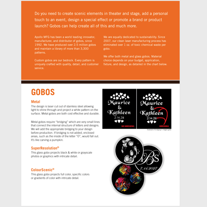 Gobo Feature Sheet - Apollo Gobos