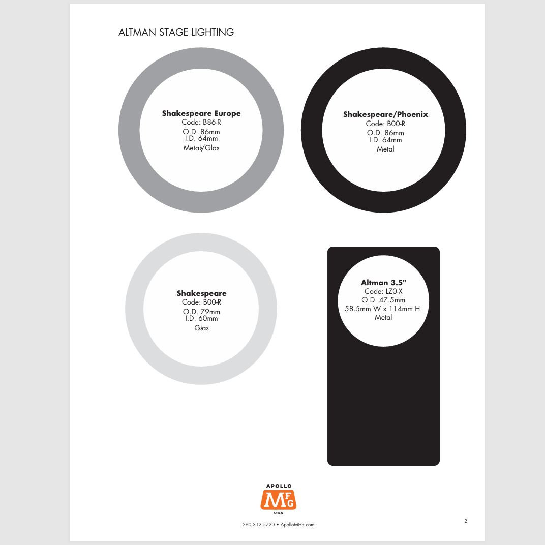 Apollo Gobo Sizes Guide