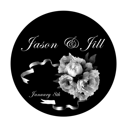 Flower Bouquet and Ribbons - Edwardian Script ITC