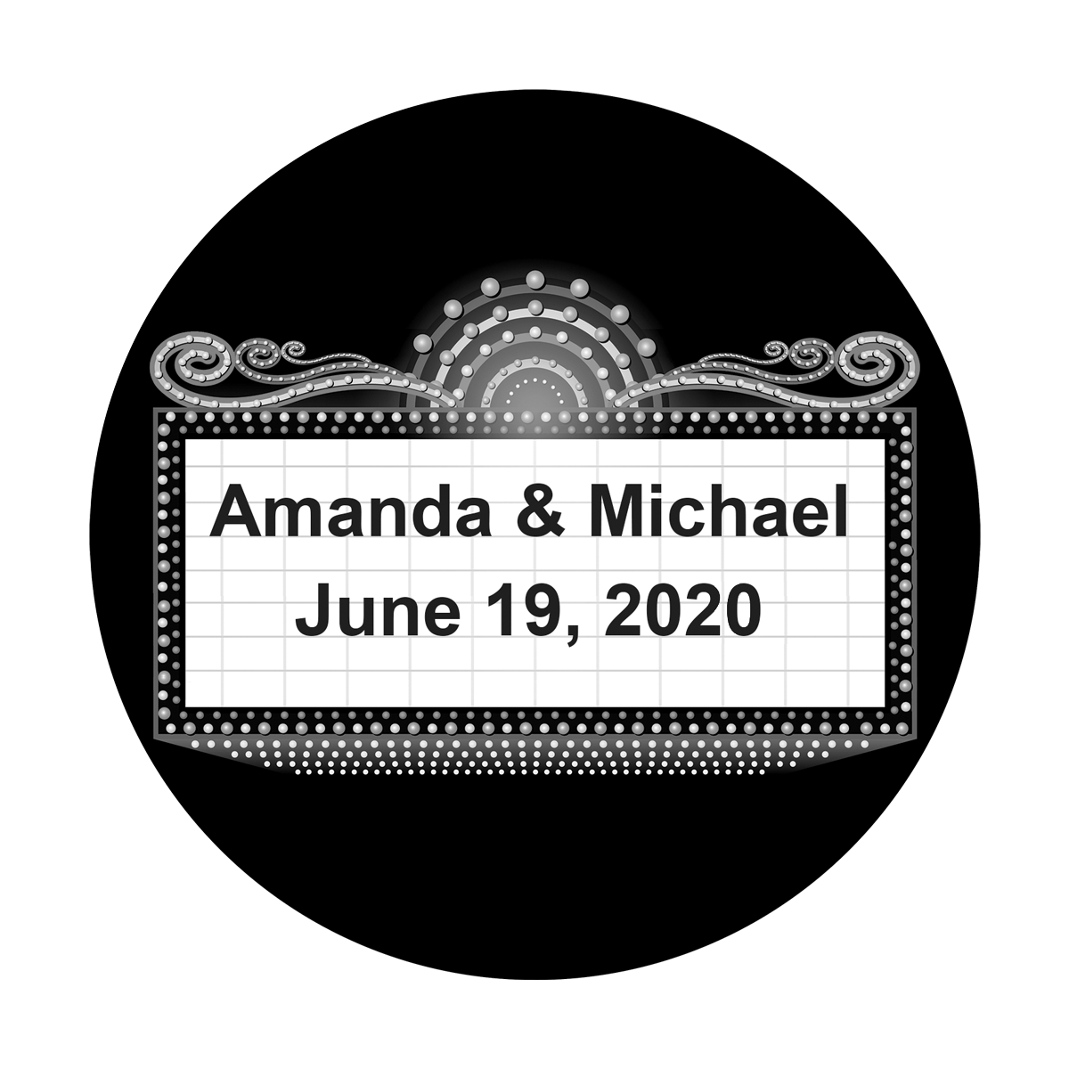 Names in Marquee: Grayscale - Arial