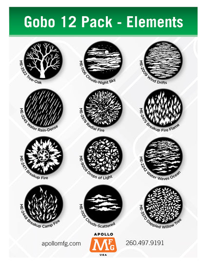 Gobo 12 Pack - Elements - Apollo Gobos