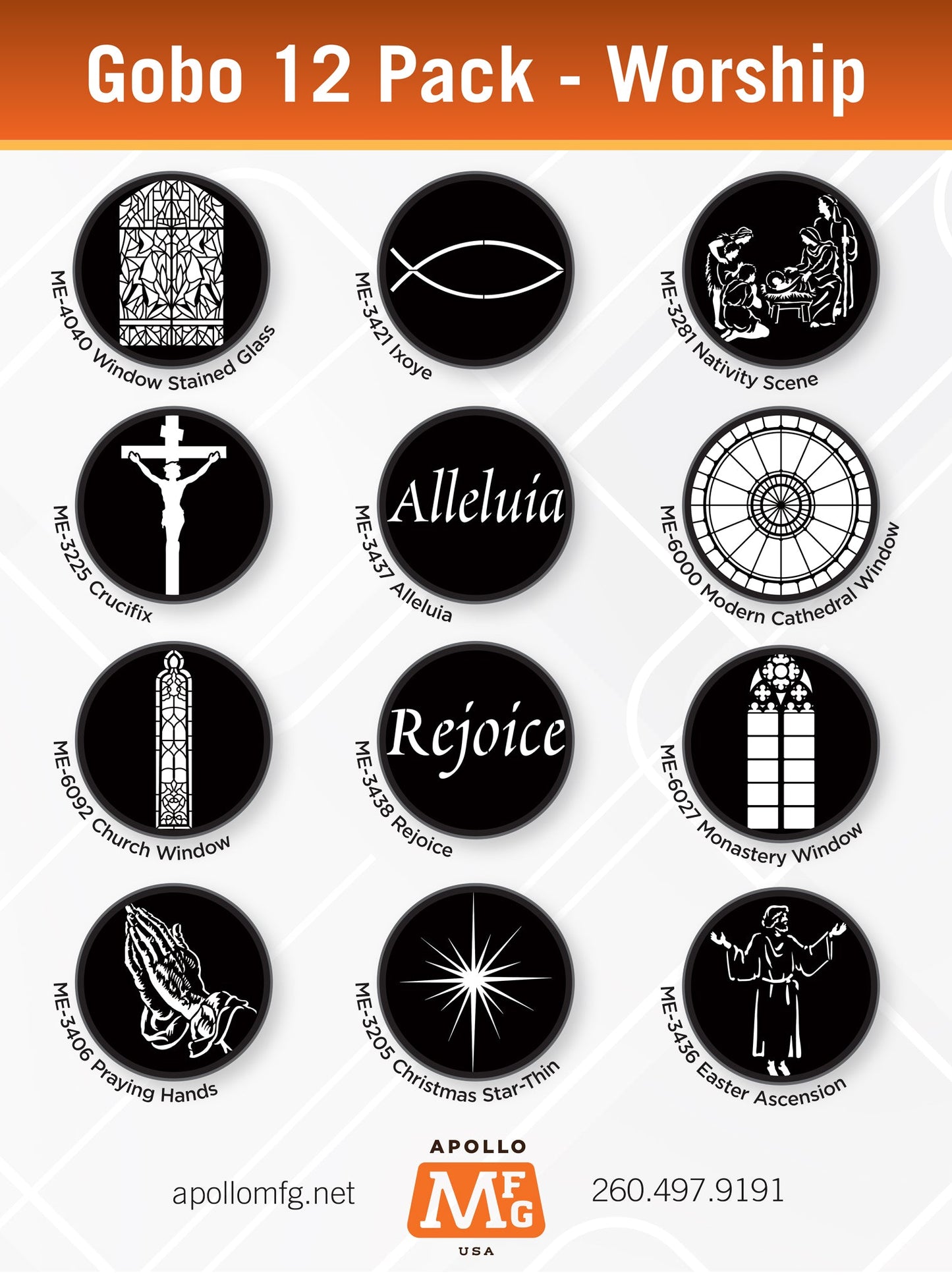Gobo 12 Pack - Worship
