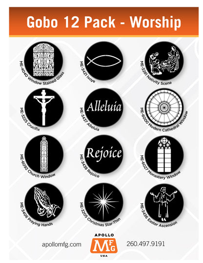 Gobo 12 Pack - Worship - Apollo Gobos