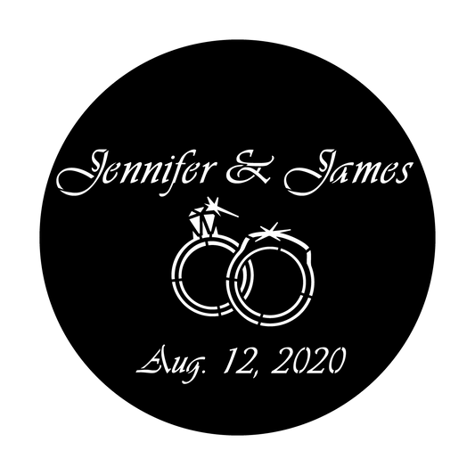 Names and Date with Double Rings - Vivaldi Italic