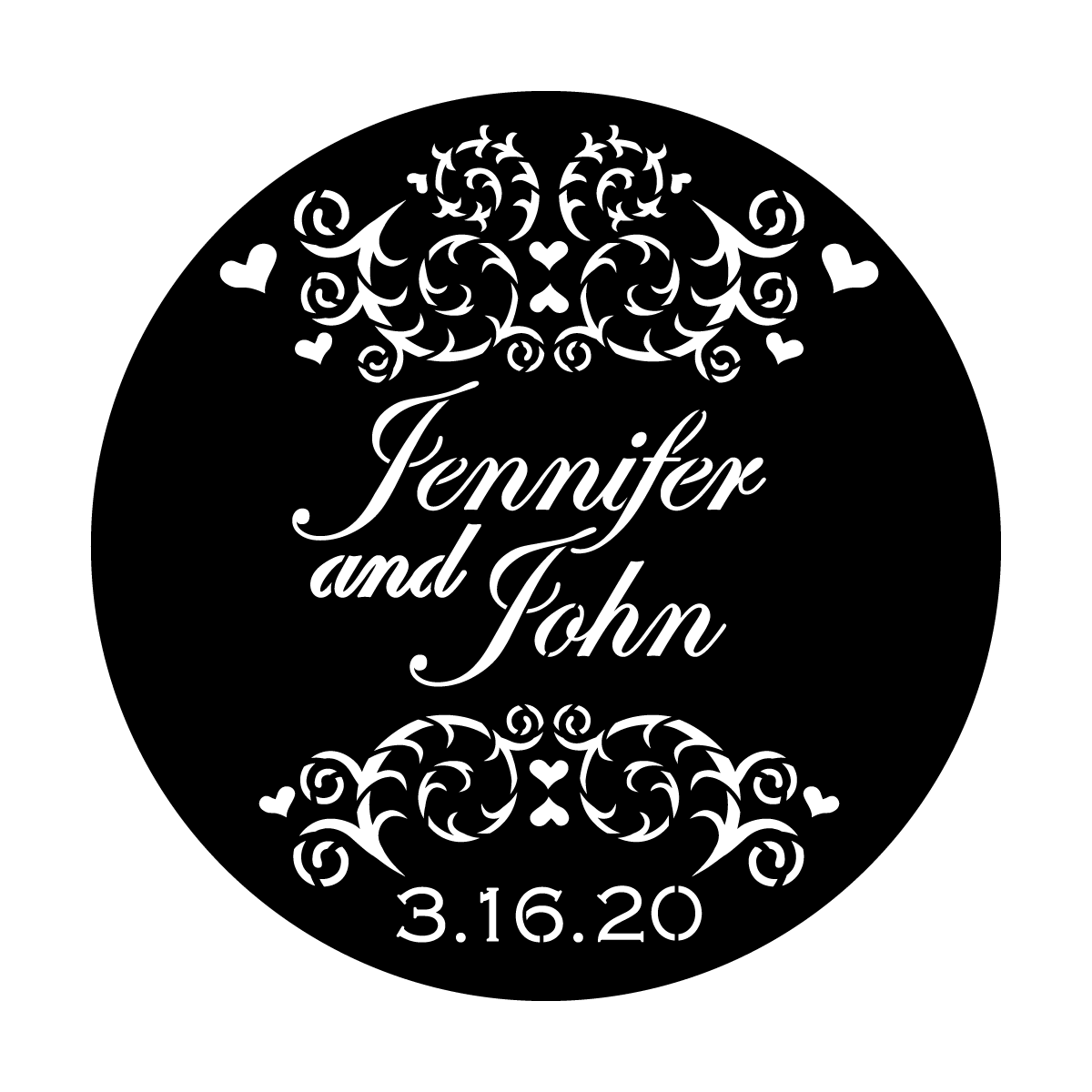 Flourish Swirls and Hearts: Top and Bottom - Copperplate Gothic BT, Edwardian Script ITC