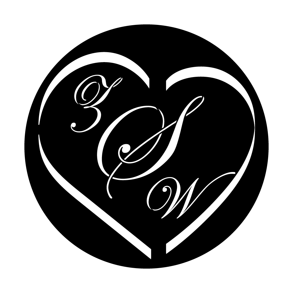 Script Text in Heart - Edwardian Script