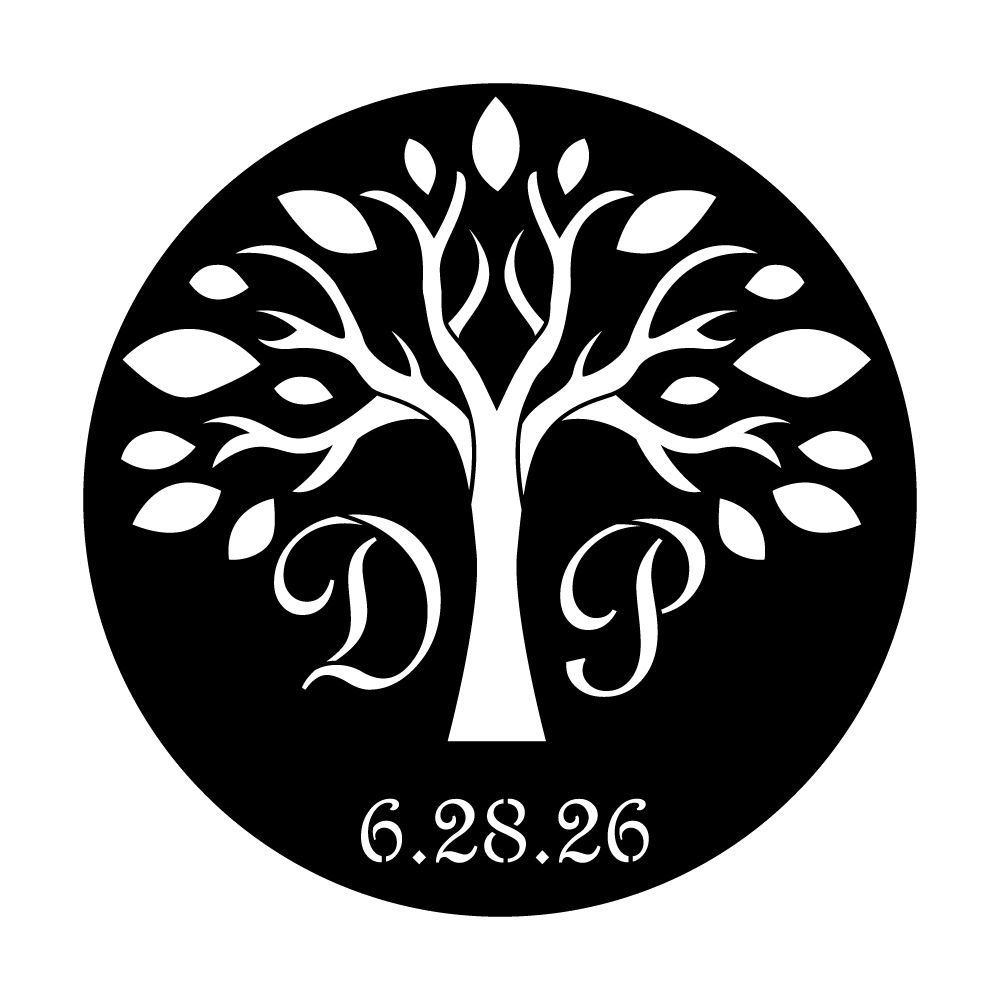 Tree and Initials - French Script