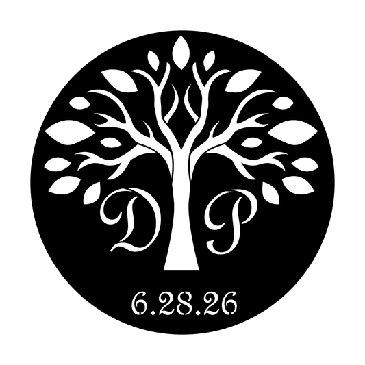 Tree and Initials - French Script