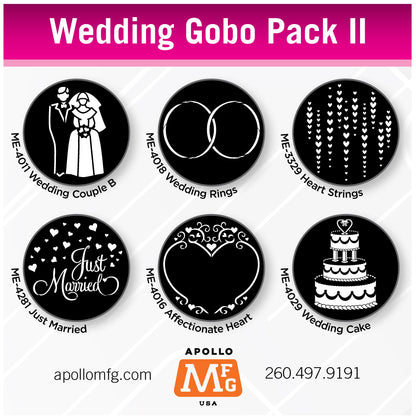 Gobo 6 Pack - Wedding 2 - Apollo Gobos