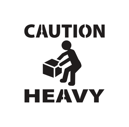 Standard Metal Stencil - Caution Heavy