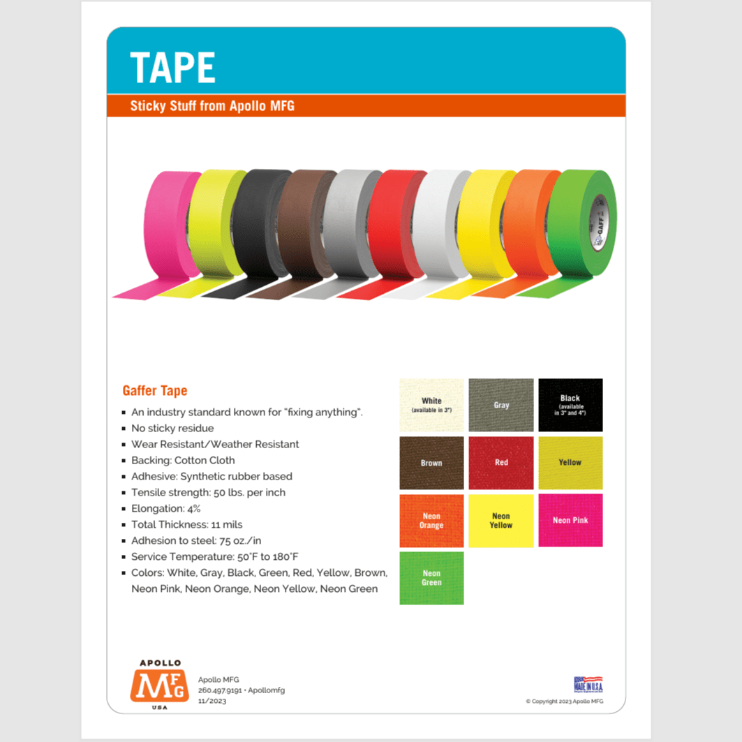 Tape Feature Sheet - Apollo Gobos